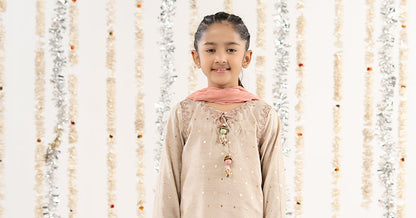 3 Piece Embroidered Lurex Jacquard Suit - by Maria Faisal - Registered Vendor of : Maria B Kids - 100% Original Designer Dress