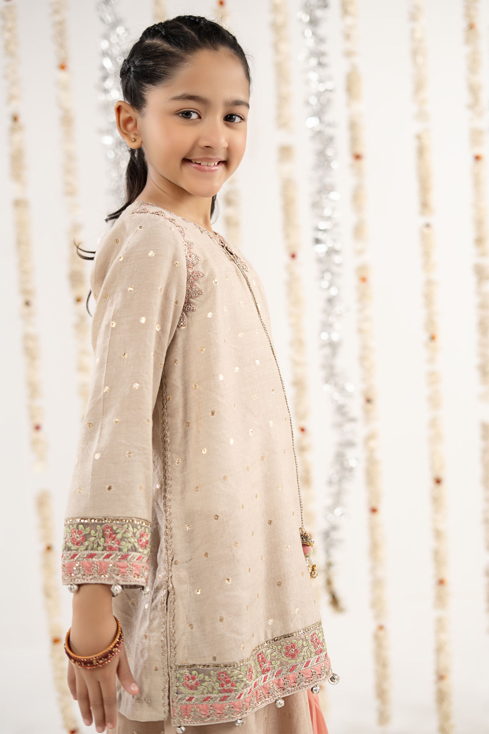3 Piece Embroidered Lurex Jacquard Suit - by Maria Faisal - Registered Vendor of : Maria B Kids - 100% Original Designer Dress