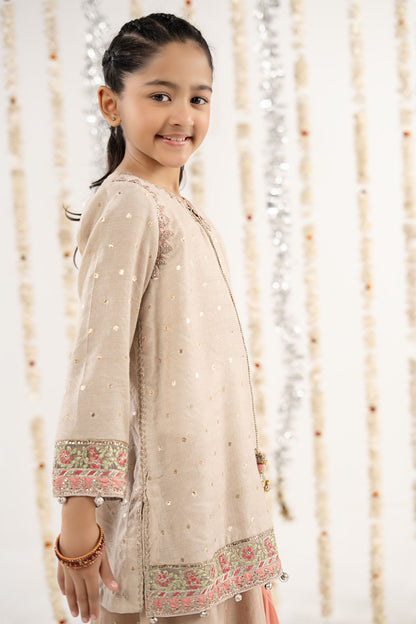 3 Piece Embroidered Lurex Jacquard Suit - by Maria Faisal - Registered Vendor of : Maria B Kids - 100% Original Designer Dress