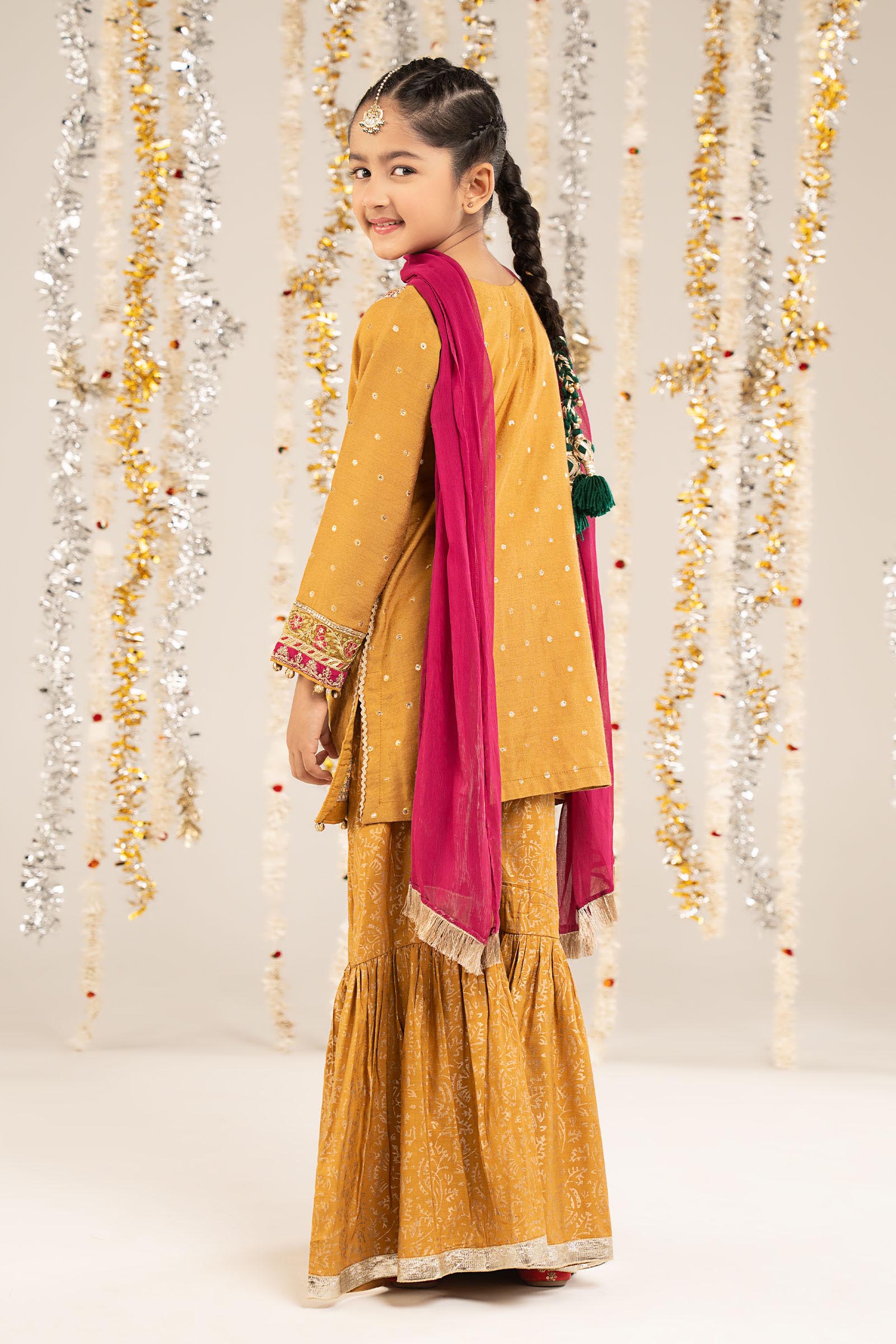 3 Piece Embroidered Lurex Jacquard Suit - by Maria Faisal - Registered Vendor of : Maria B Kids - 100% Original Designer Dress