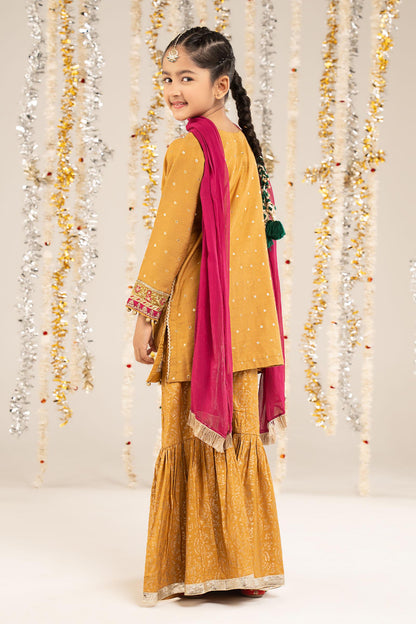3 Piece Embroidered Lurex Jacquard Suit - by Maria Faisal - Registered Vendor of : Maria B Kids - 100% Original Designer Dress
