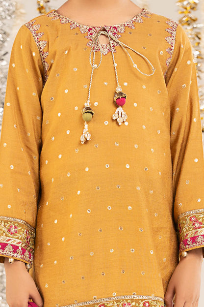 3 Piece Embroidered Lurex Jacquard Suit - by Maria Faisal - Registered Vendor of : Maria B Kids - 100% Original Designer Dress