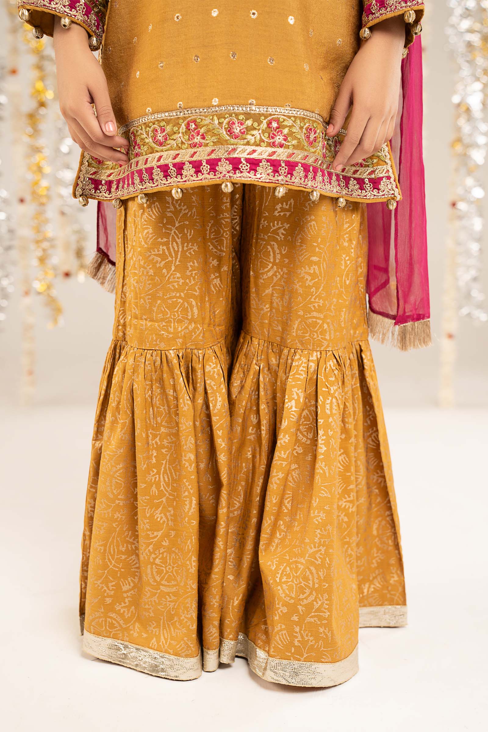 3 Piece Embroidered Lurex Jacquard Suit - by Maria Faisal - Registered Vendor of : Maria B Kids - 100% Original Designer Dress