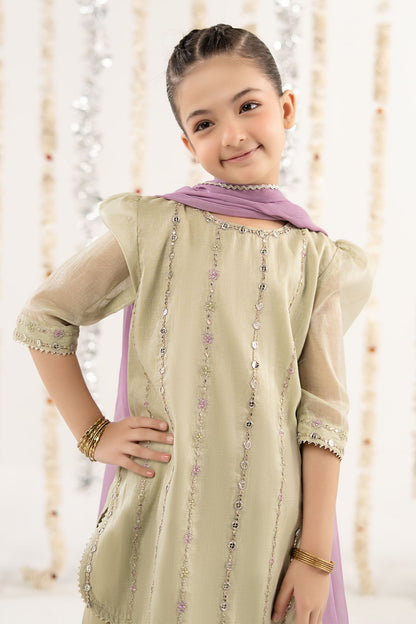 3 Piece Embroidered Masoori Suit - by Maria Faisal - Registered Vendor of : Maria B Kids - 100% Original Designer Dress