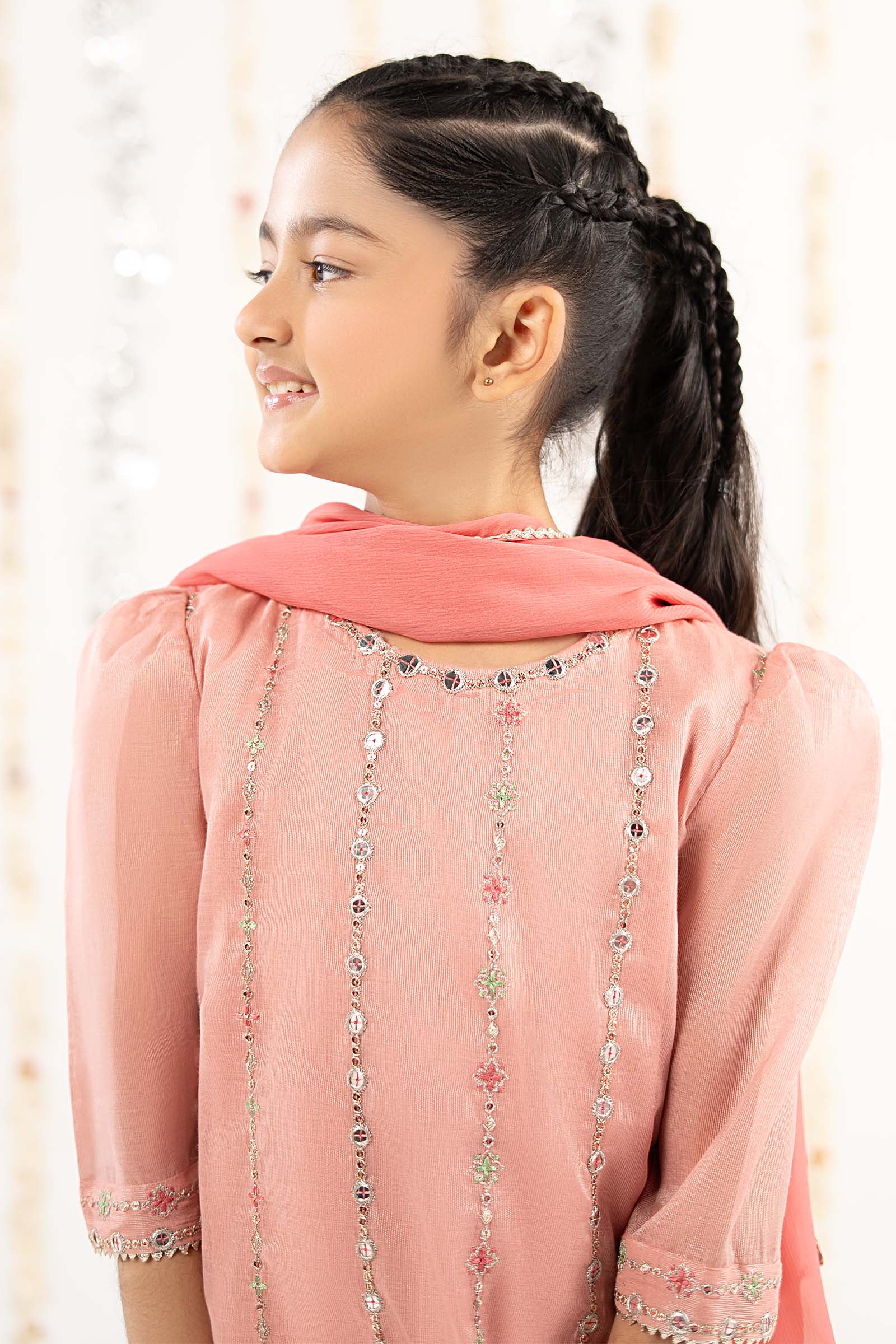 3 Piece Embroidered Masoori Suit - by Maria Faisal - Registered Vendor of : Maria B Kids - 100% Original Designer Dress