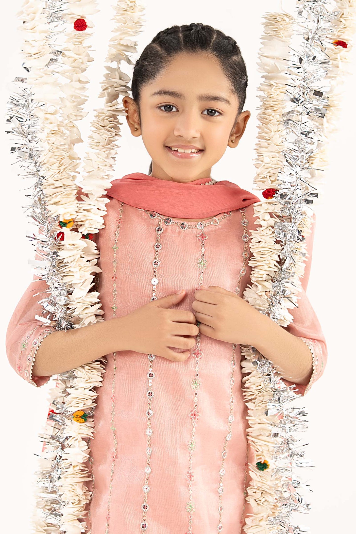 3 Piece Embroidered Masoori Suit - by Maria Faisal - Registered Vendor of : Maria B Kids - 100% Original Designer Dress
