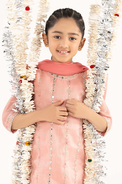 3 Piece Embroidered Masoori Suit - by Maria Faisal - Registered Vendor of : Maria B Kids - 100% Original Designer Dress