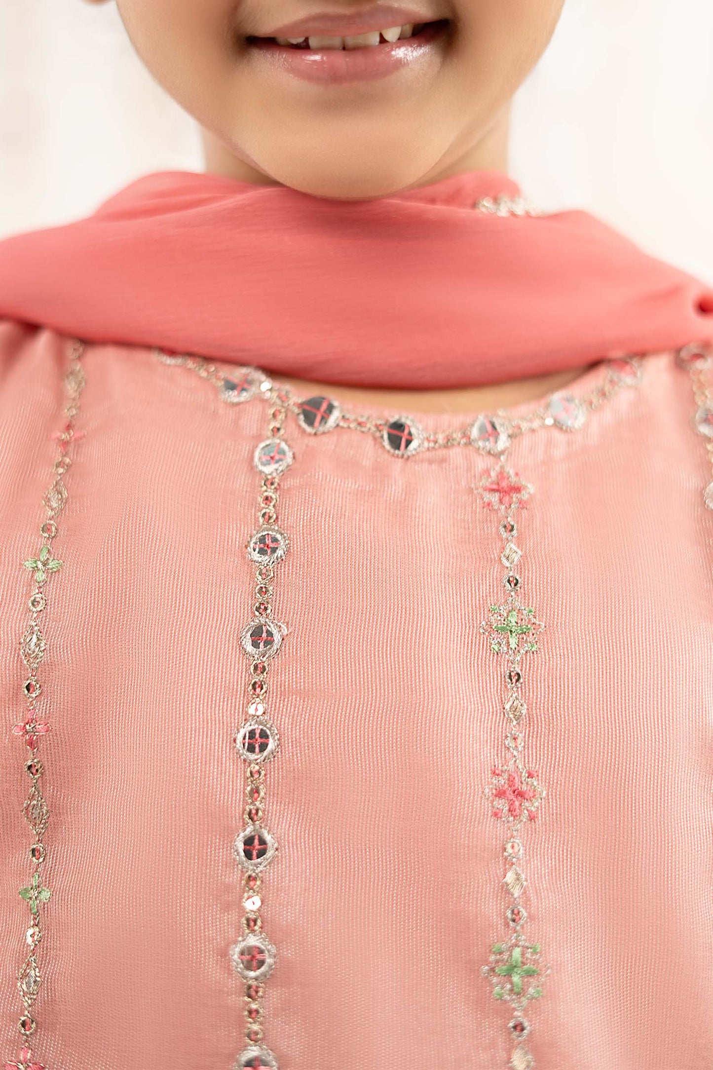 3 Piece Embroidered Masoori Suit - by Maria Faisal - Registered Vendor of : Maria B Kids - 100% Original Designer Dress