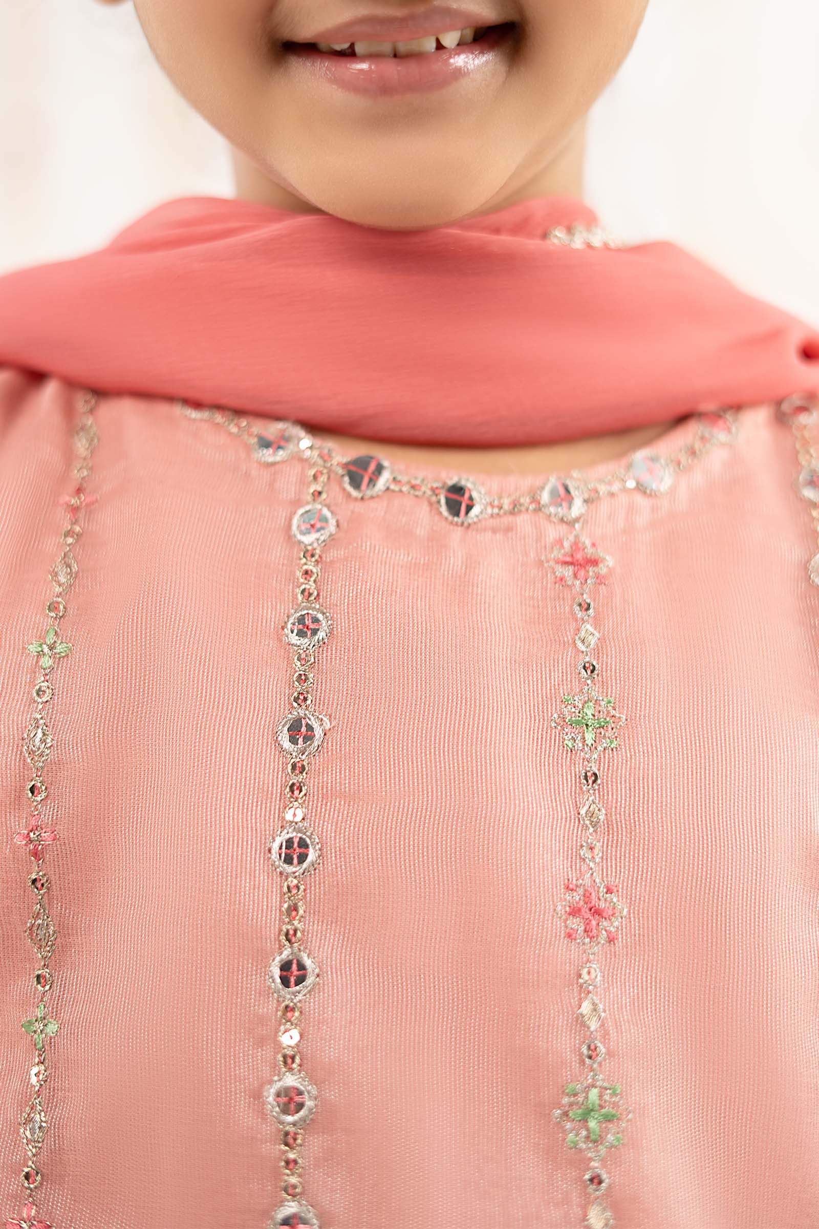 3 Piece Embroidered Masoori Suit - by Maria Faisal - Registered Vendor of : Maria B Kids - 100% Original Designer Dress