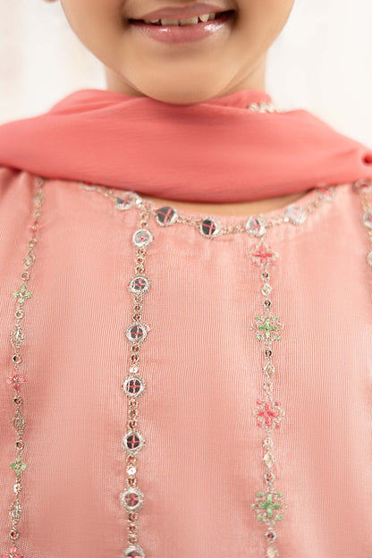3 Piece Embroidered Masoori Suit - by Maria Faisal - Registered Vendor of : Maria B Kids - 100% Original Designer Dress