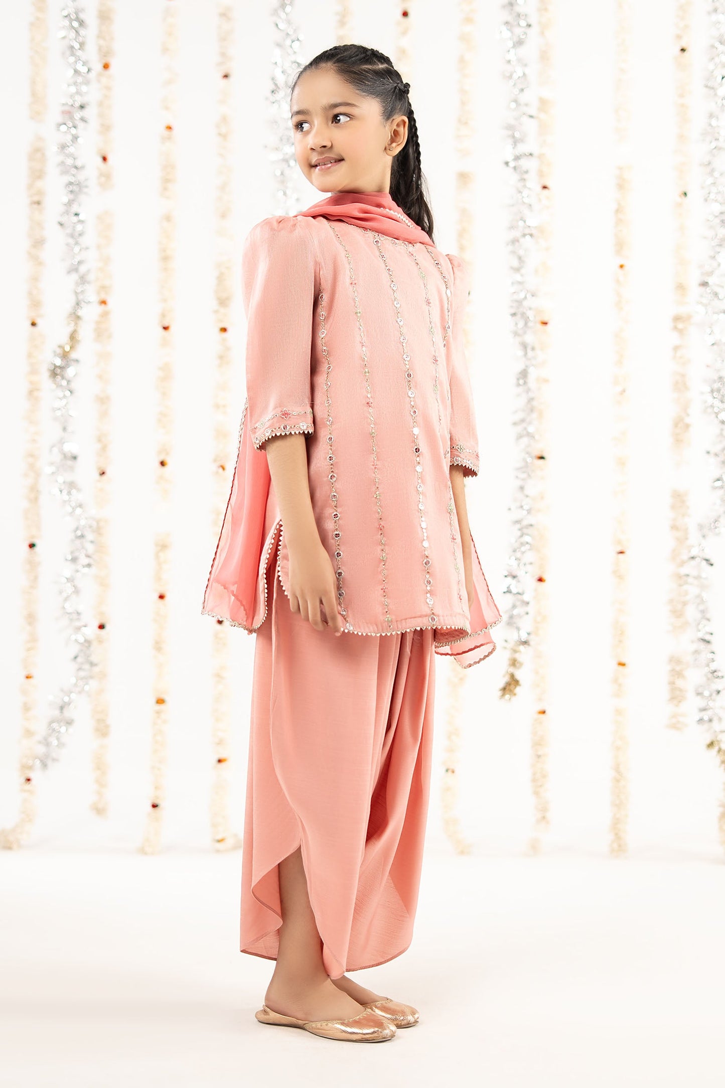 3 Piece Embroidered Masoori Suit - by Maria Faisal - Registered Vendor of : Maria B Kids - 100% Original Designer Dress