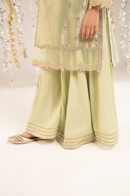 3 Piece Embroidered Tissue Suit - Kids Clothing - available at Maria Faisal in UK and USA.