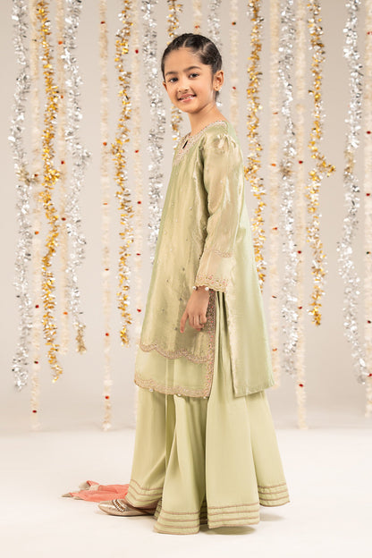 3 Piece Embroidered Tissue Suit - Kids Clothing - available at Maria Faisal in UK and USA.