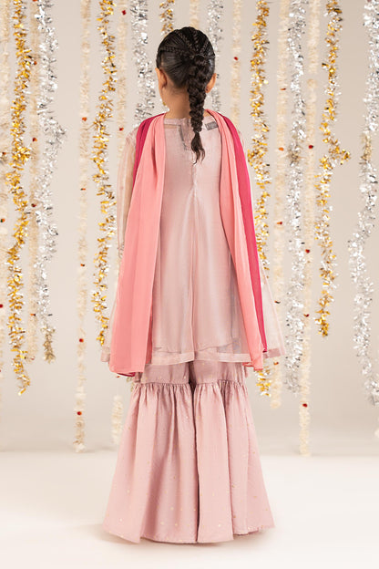 3 Piece Embroidered Zari Net Suit - by Maria Faisal - Registered Vendor of : Maria B Kids - 100% Original Designer Dress