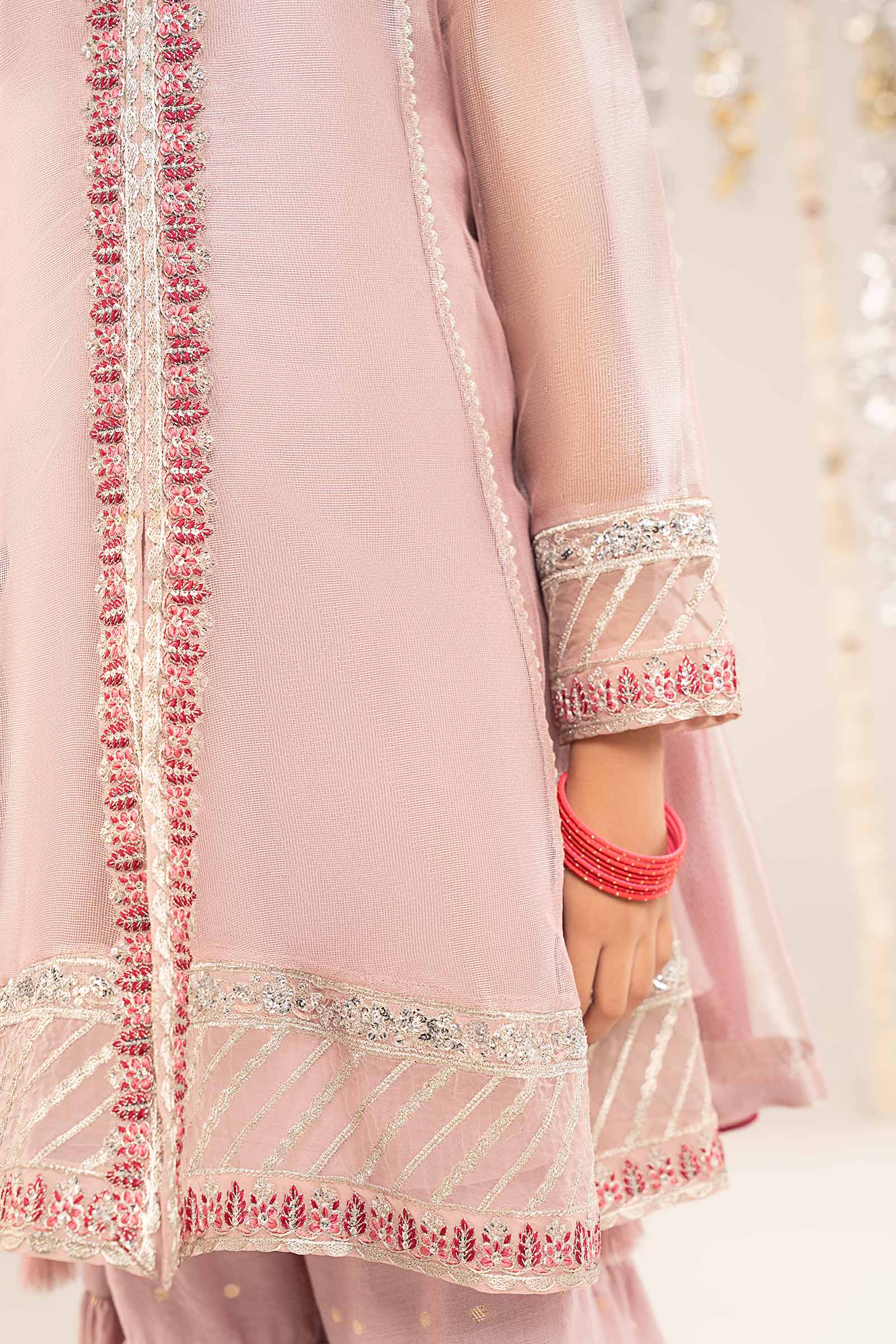3 Piece Embroidered Zari Net Suit - by Maria Faisal - Registered Vendor of : Maria B Kids - 100% Original Designer Dress