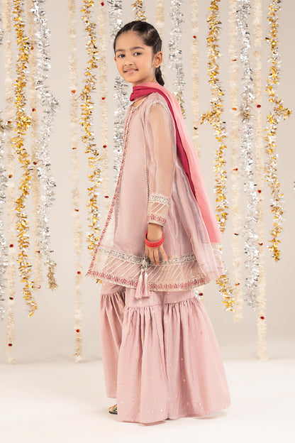 3 Piece Embroidered Zari Net Suit - by Maria Faisal - Registered Vendor of : Maria B Kids - 100% Original Designer Dress