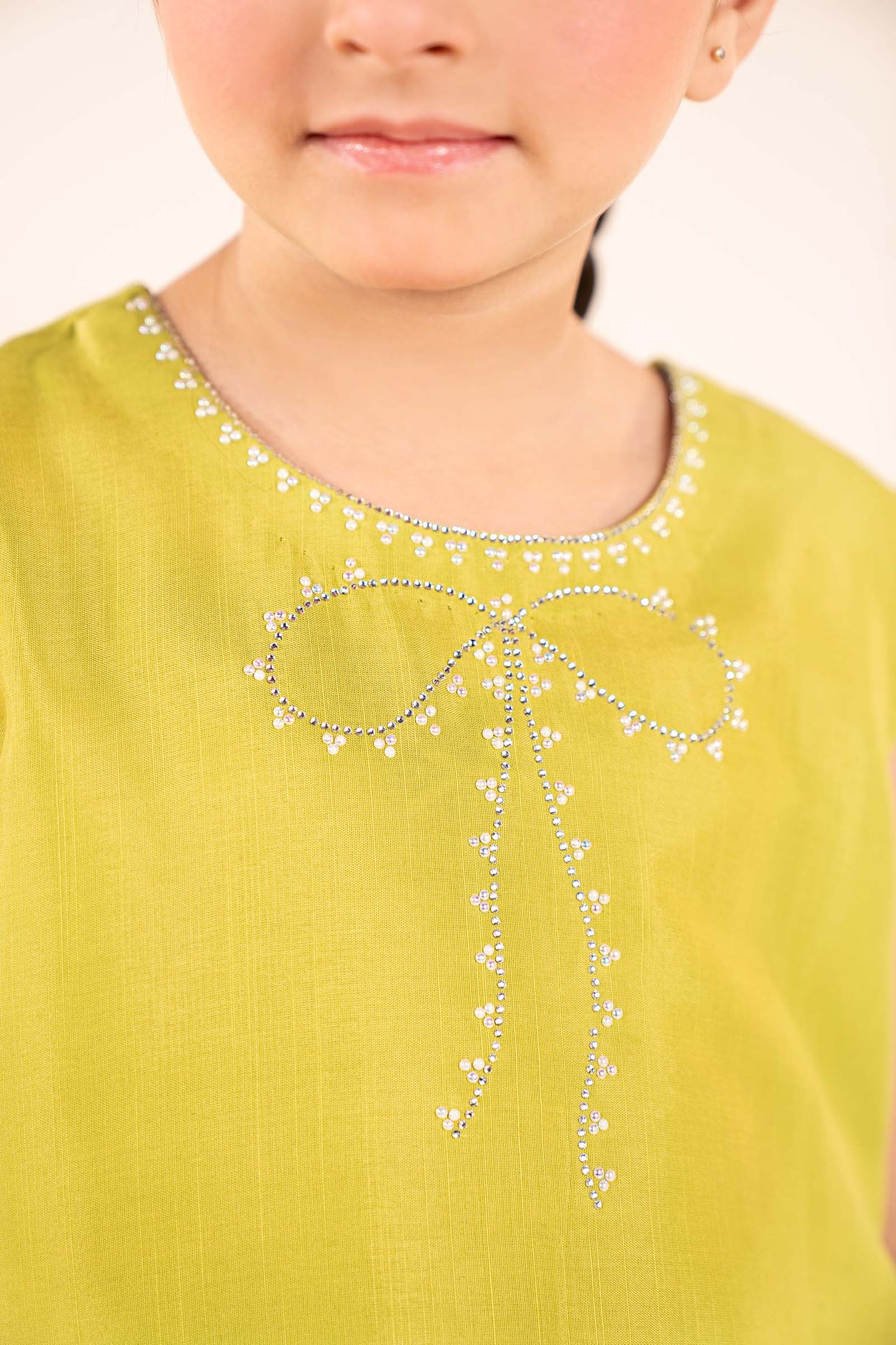 3 Piece Embellished Raw Silk Suit - by Maria Faisal - Registered Vendor of : Maria B Kids - 100% Original Designer Dress