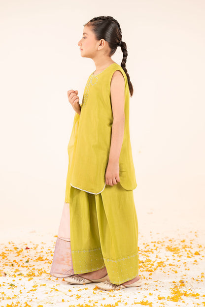 3 Piece Embellished Raw Silk Suit - by Maria Faisal - Registered Vendor of : Maria B Kids - 100% Original Designer Dress