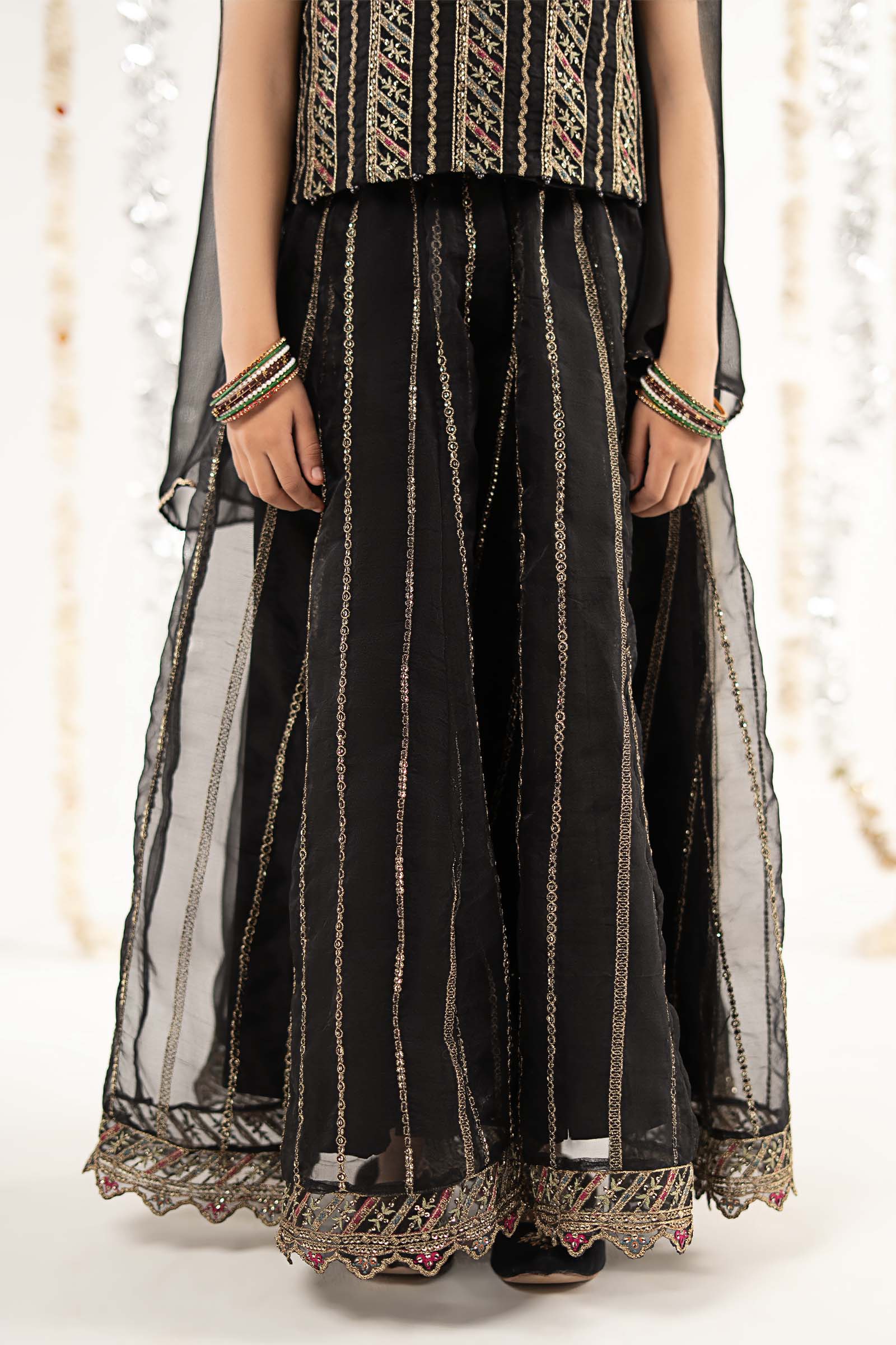 3 Piece Embroidered Organza Suit - by Maria Faisal - Registered Vendor of : Maria B Kids - 100% Original Designer Dress