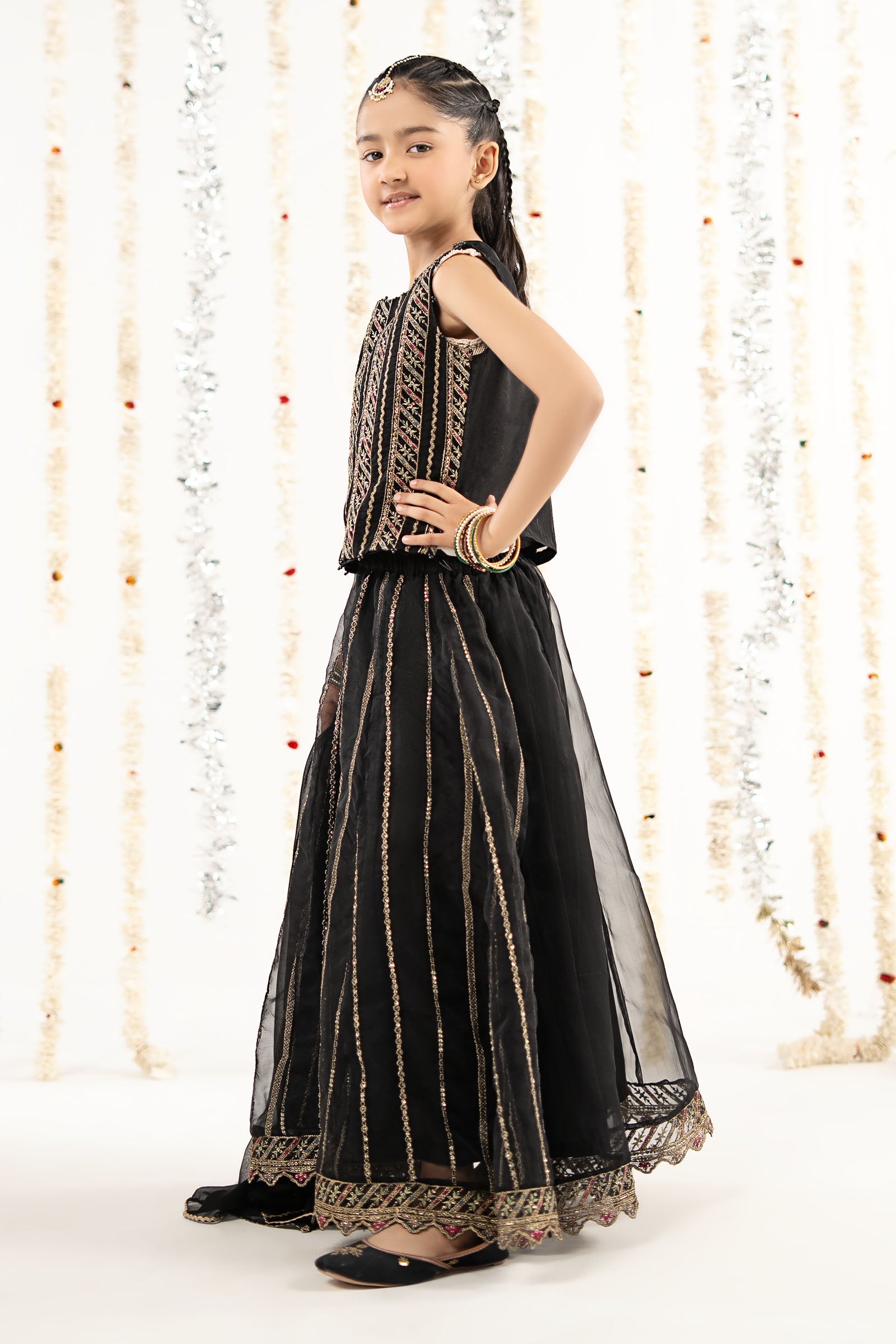 3 Piece Embroidered Organza Suit - by Maria Faisal - Registered Vendor of : Maria B Kids - 100% Original Designer Dress