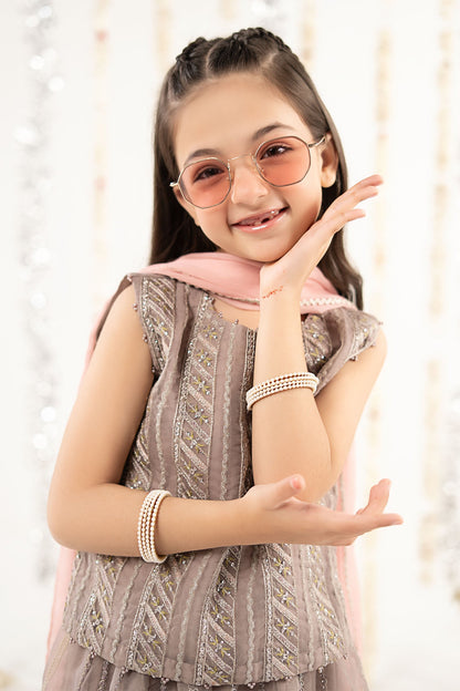3 Piece Embroidered Organza Suit - by Maria Faisal - Registered Vendor of : Maria B Kids - 100% Original Designer Dress