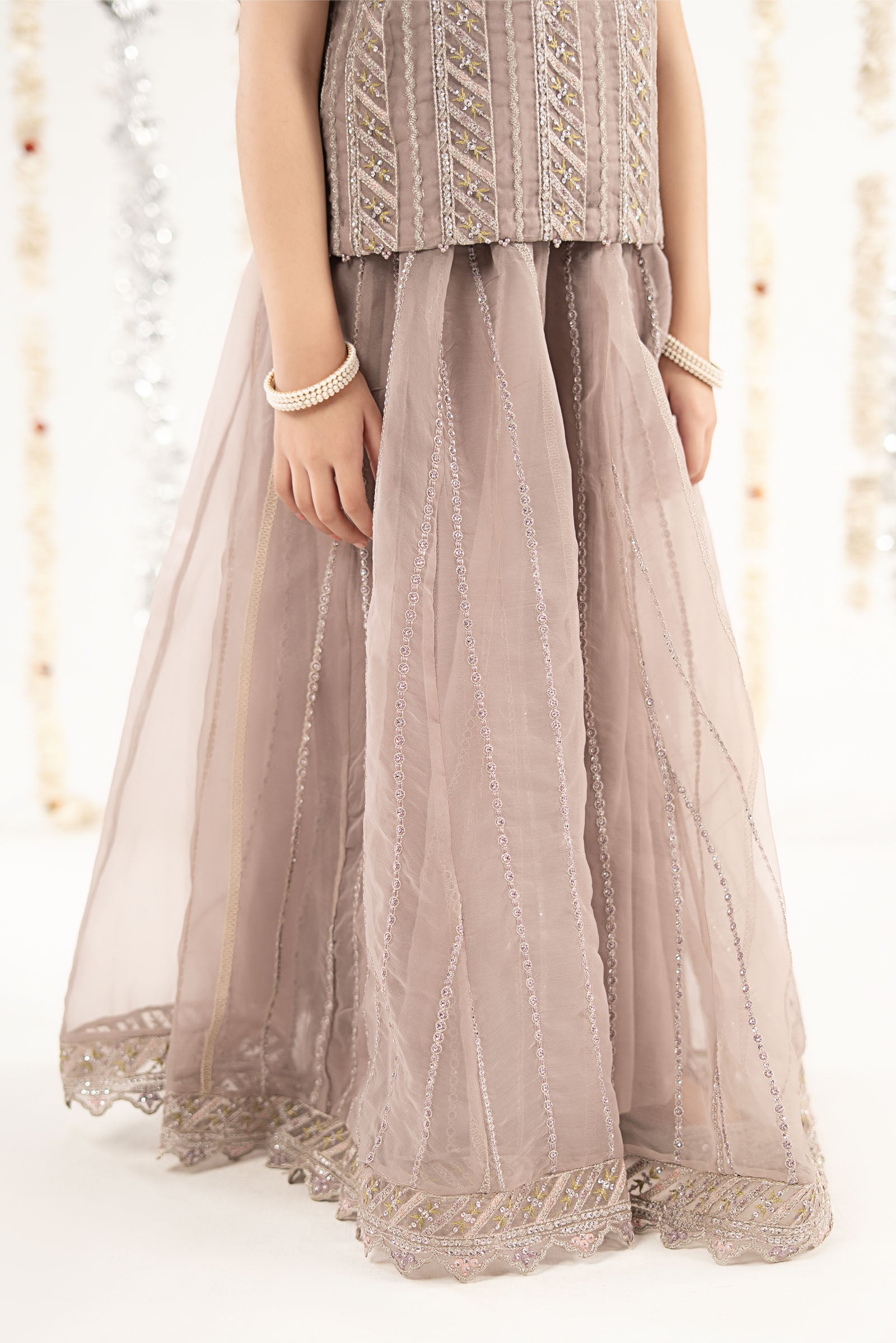 3 Piece Embroidered Organza Suit - by Maria Faisal - Registered Vendor of : Maria B Kids - 100% Original Designer Dress