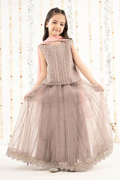 3 Piece Embroidered Organza Suit - by Maria Faisal - Registered Vendor of : Maria B Kids - 100% Original Designer Dress