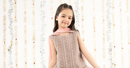 3 Piece Embroidered Organza Suit - by Maria Faisal - Registered Vendor of : Maria B Kids - 100% Original Designer Dress