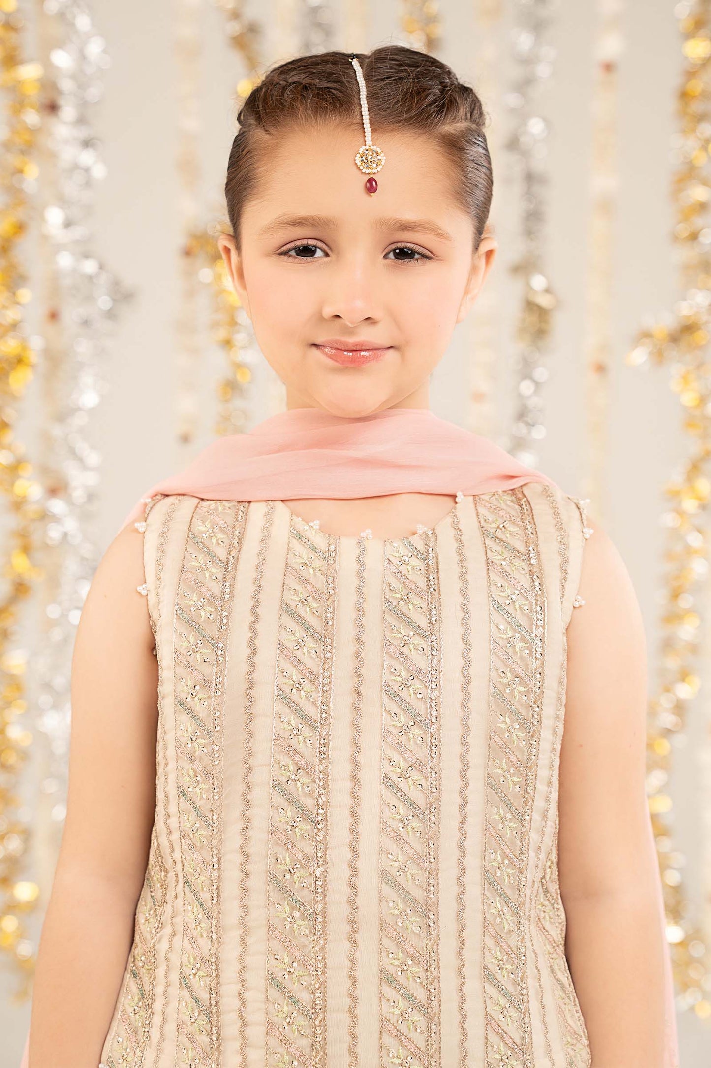 3 Piece Embroidered Organza Suit - Kids Clothing - available at Maria Faisal in UK and USA.