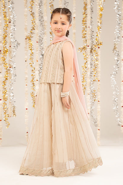 3 Piece Embroidered Organza Suit - Kids Clothing - available at Maria Faisal in UK and USA.