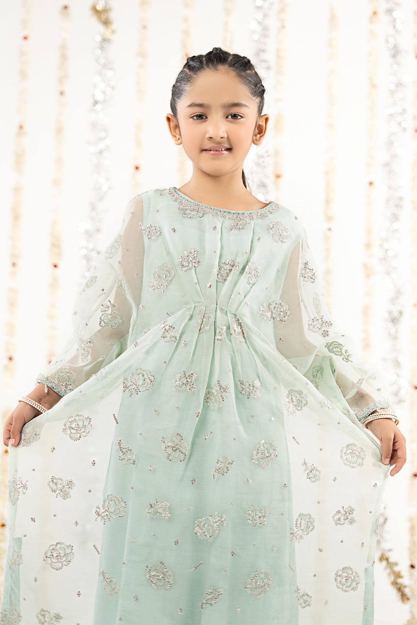 2 Piece Embroidered Organza Suit - Kids Clothing - available at Maria Faisal in UK and USA.