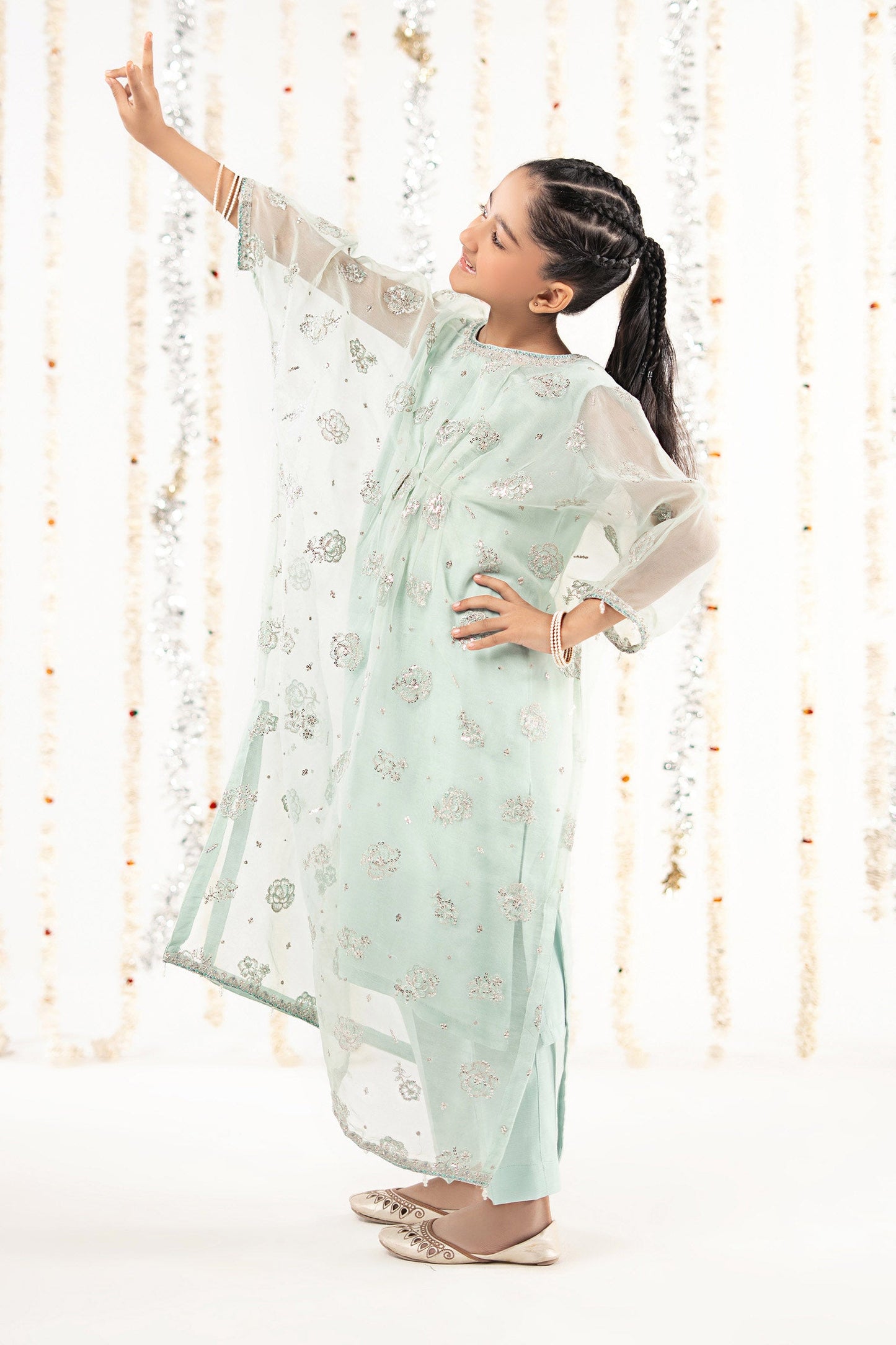 2 Piece Embroidered Organza Suit - Kids Clothing - available at Maria Faisal in UK and USA.