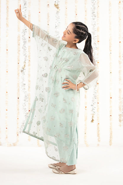 2 Piece Embroidered Organza Suit - Kids Clothing - available at Maria Faisal in UK and USA.