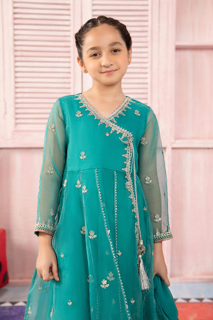 Maria B | 3 Piece Embroidered Organza Suit | MKS-PF24-01 by Maria Faisal - Registered Vendor of : Maria B - type : Kids Clothes - 100% original wedding dresses