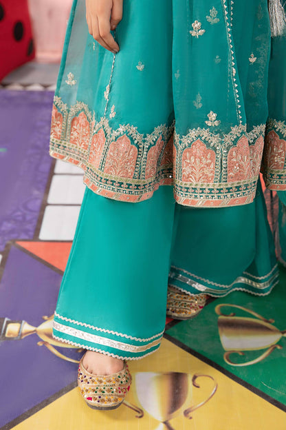 Maria B | 3 Piece Embroidered Organza Suit | MKS-PF24-01 by Maria Faisal - Registered Vendor of : Maria B - type : Kids Clothes - 100% original wedding dresses