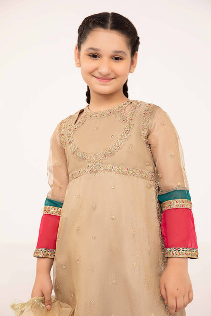 Maria B | 3 Piece Embroidered Zari Net Suit | MKS-PF24-03 by Maria Faisal - Registered Vendor of : Maria B - type : Kids Clothes - 100% original wedding dresses