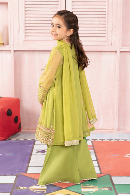 Maria B | 3 Piece Embroidered Net Suit | MKS-PF24-05 by Maria Faisal - Registered Vendor of : Maria B - type : Kids Clothes - 100% original wedding dresses