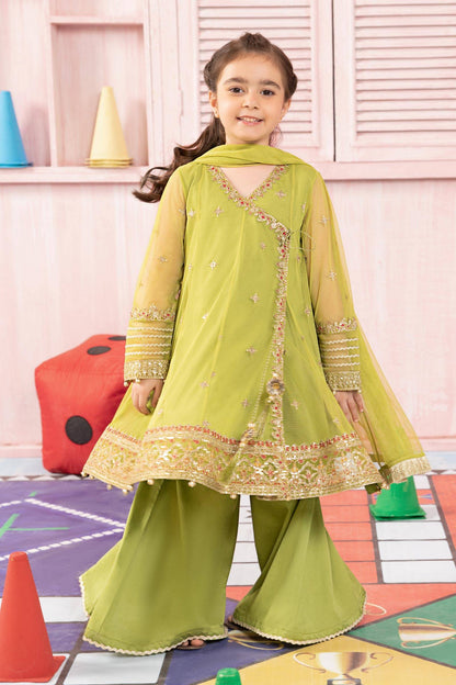 Maria B | 3 Piece Embroidered Net Suit | MKS-PF24-05 by Maria Faisal - Registered Vendor of : Maria B - type : Kids Clothes - 100% original wedding dresses