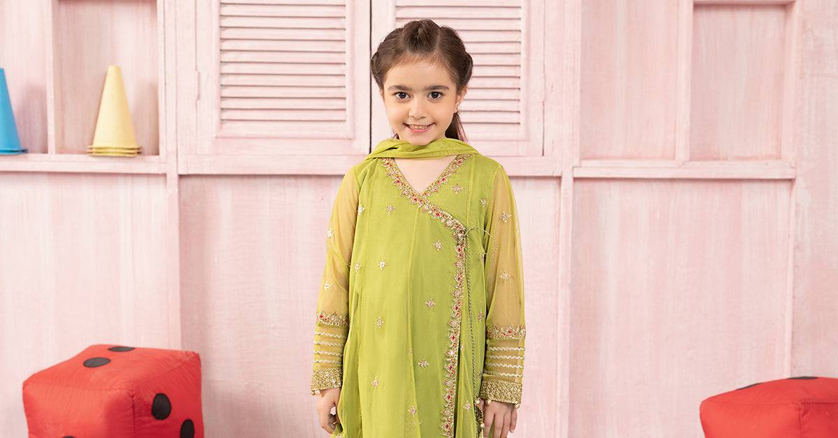 Maria B | 3 Piece Embroidered Net Suit | MKS-PF24-05 by Maria Faisal - Registered Vendor of : Maria B - type : Kids Clothes - 100% original wedding dresses