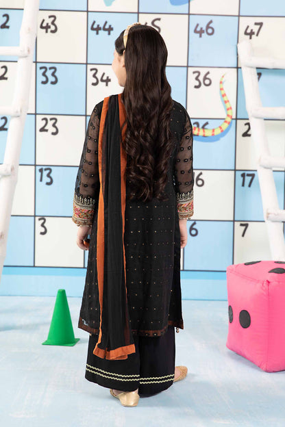 Maria B | 3 Piece Embroidered Cotton Zari Net Suit | MKS-PF24-06 by Maria Faisal - Registered Vendor of : Maria B - type : Kids Clothes - 100% original wedding dresses