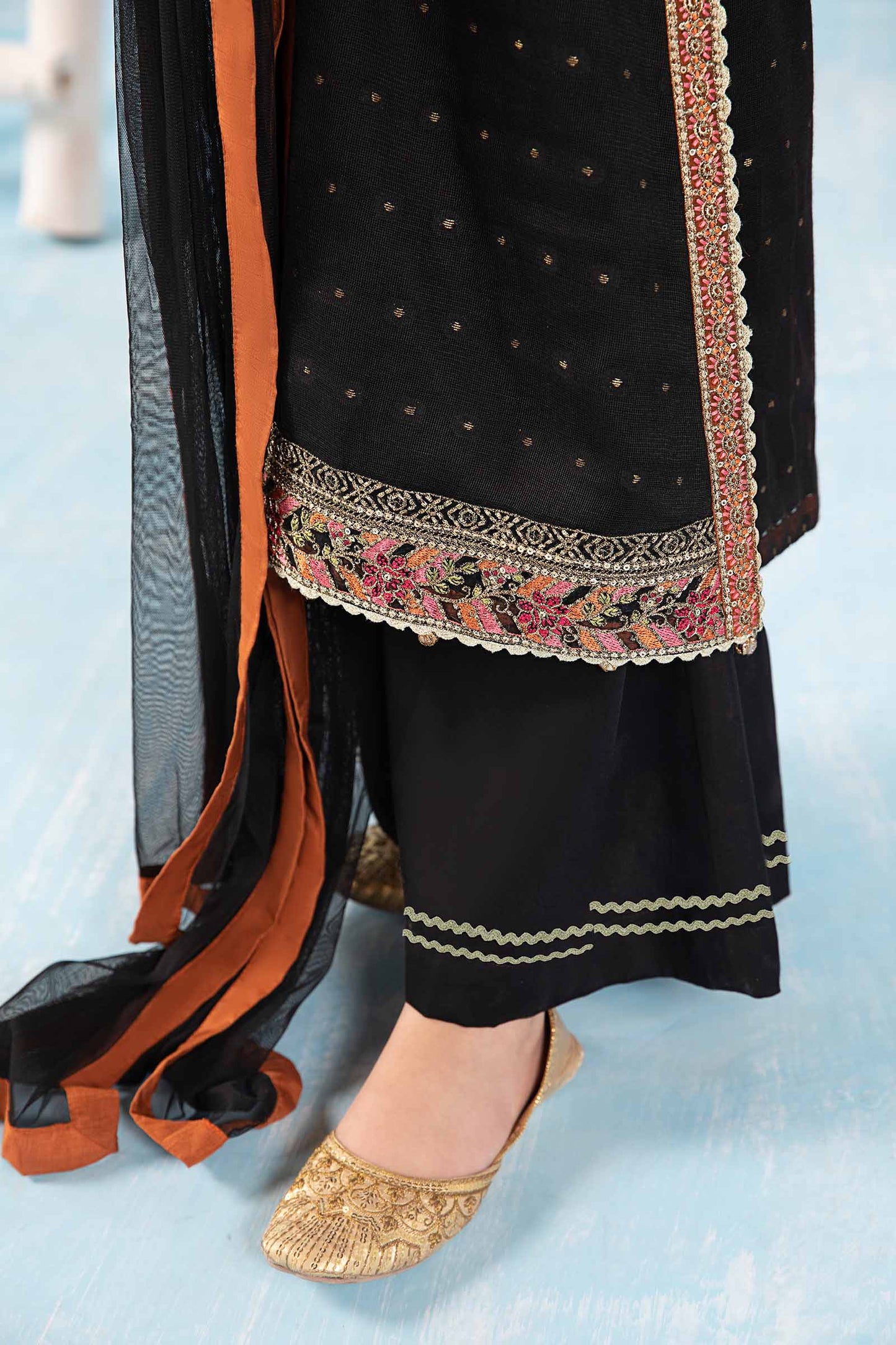 Maria B | 3 Piece Embroidered Cotton Zari Net Suit | MKS-PF24-06 by Maria Faisal - Registered Vendor of : Maria B - type : Kids Clothes - 100% original wedding dresses