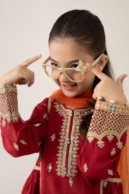 3 Piece Embroidered PK Raw Silk Suit - Kids Clothes - available at Maria Faisal in UK and USA