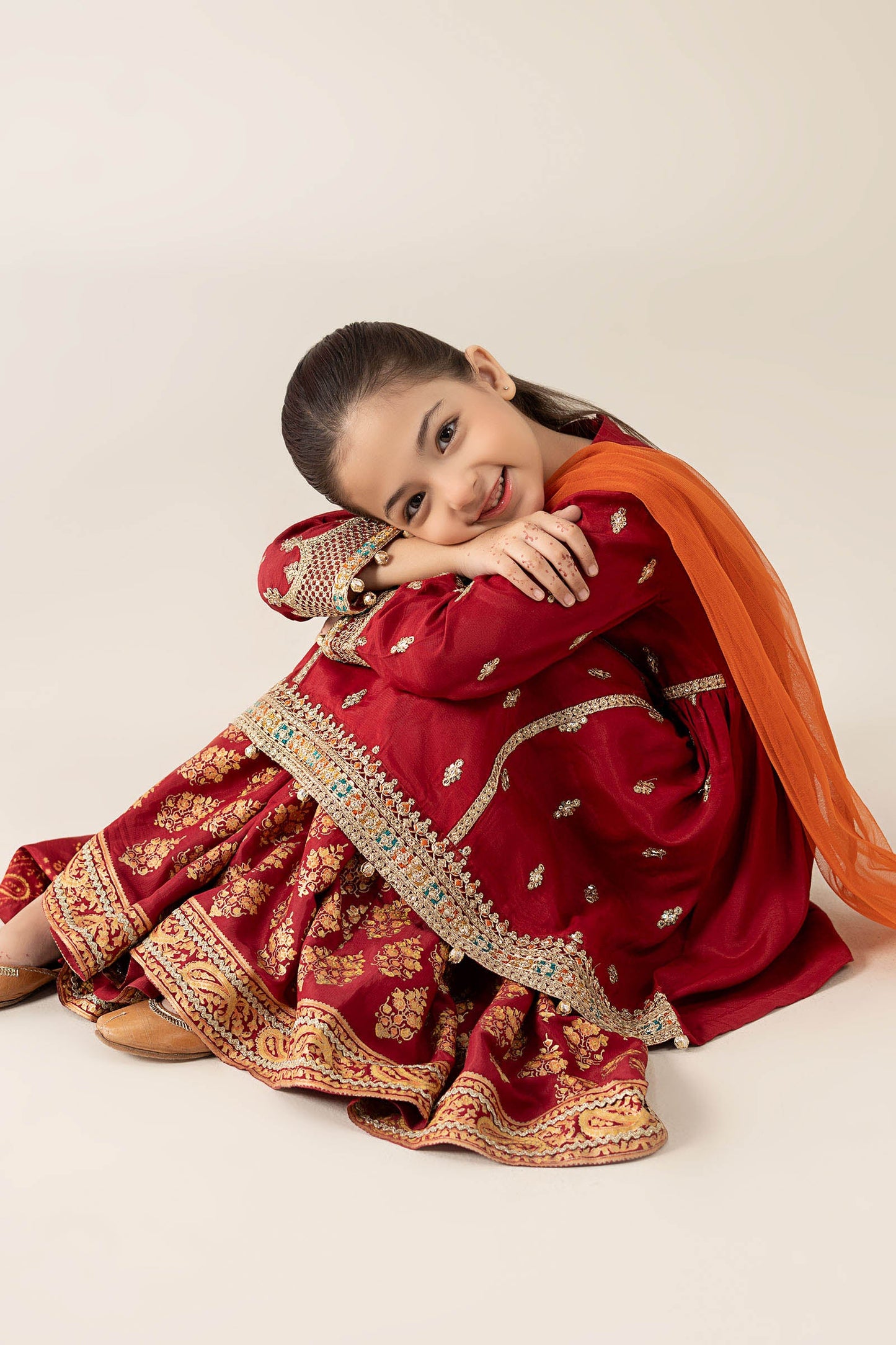 3 Piece Embroidered PK Raw Silk Suit - Kids Clothes - available at Maria Faisal in UK and USA