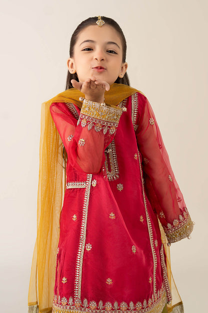 3 Piece Embroidered Poly Organza Suit - Kids Clothes - available at Maria Faisal in UK and USA