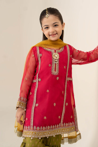 3 Piece Embroidered Poly Organza Suit - Kids Clothes - available at Maria Faisal in UK and USA