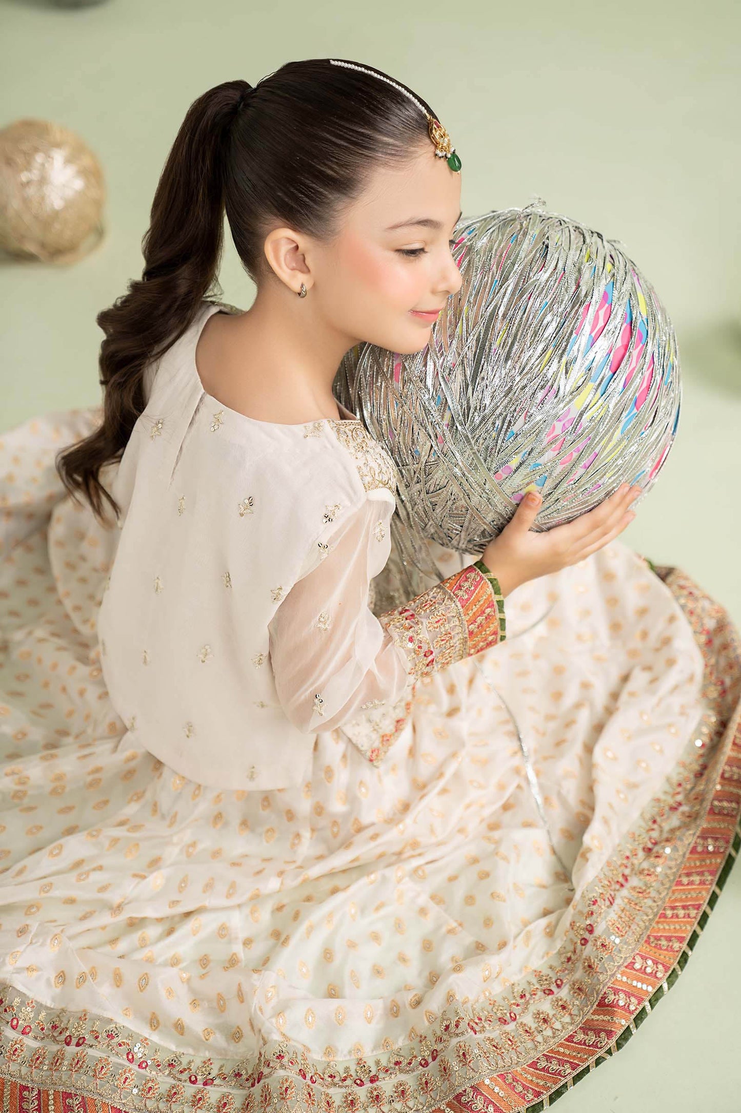 3 Piece Embroidered Organza Suit - Kids Clothes - available at Maria Faisal in UK and USA