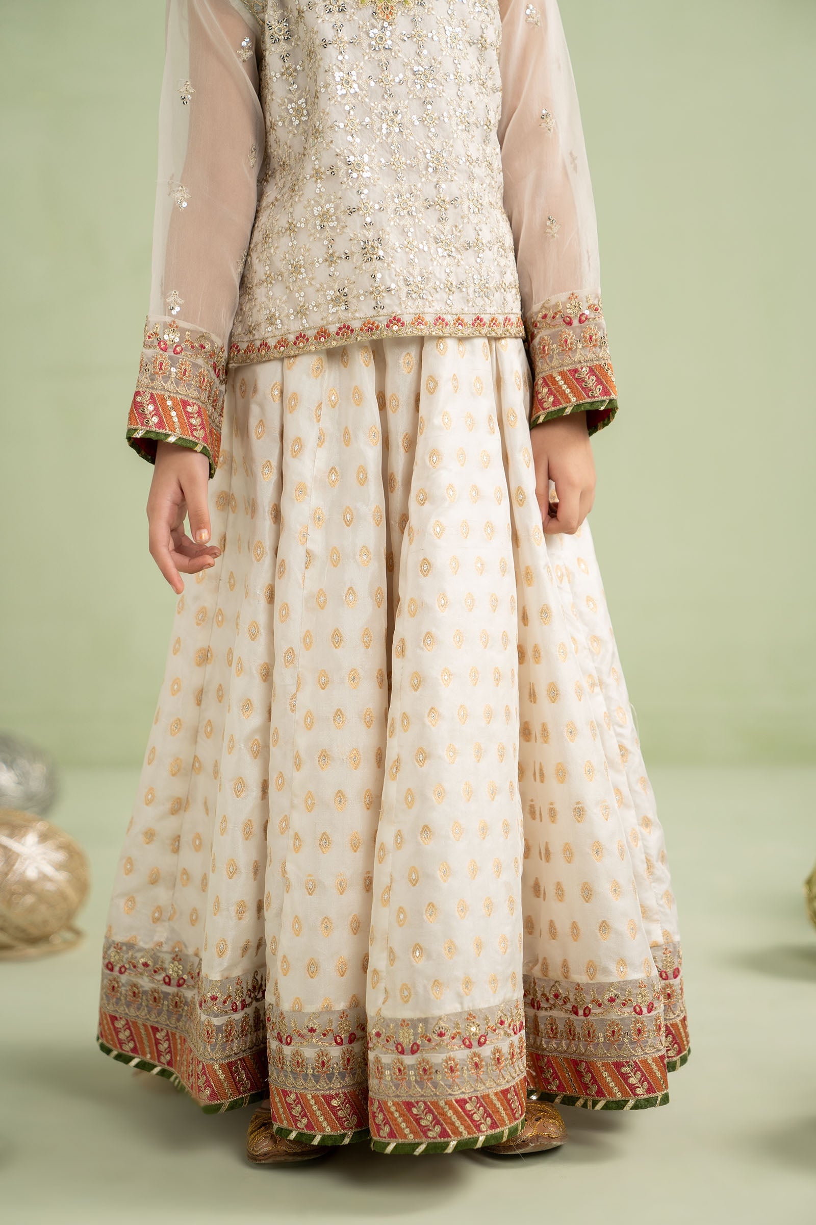 3 Piece Embroidered Organza Suit - Kids Clothes - available at Maria Faisal in UK and USA