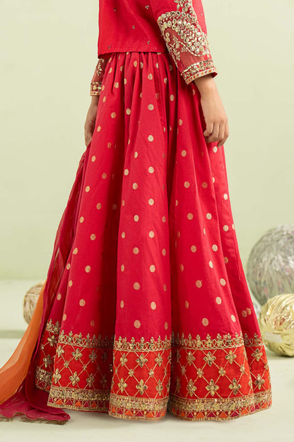 3 Piece Embroidered Raw Silk Suit - Kids Clothing - available at Maria Faisal in UK and USA.