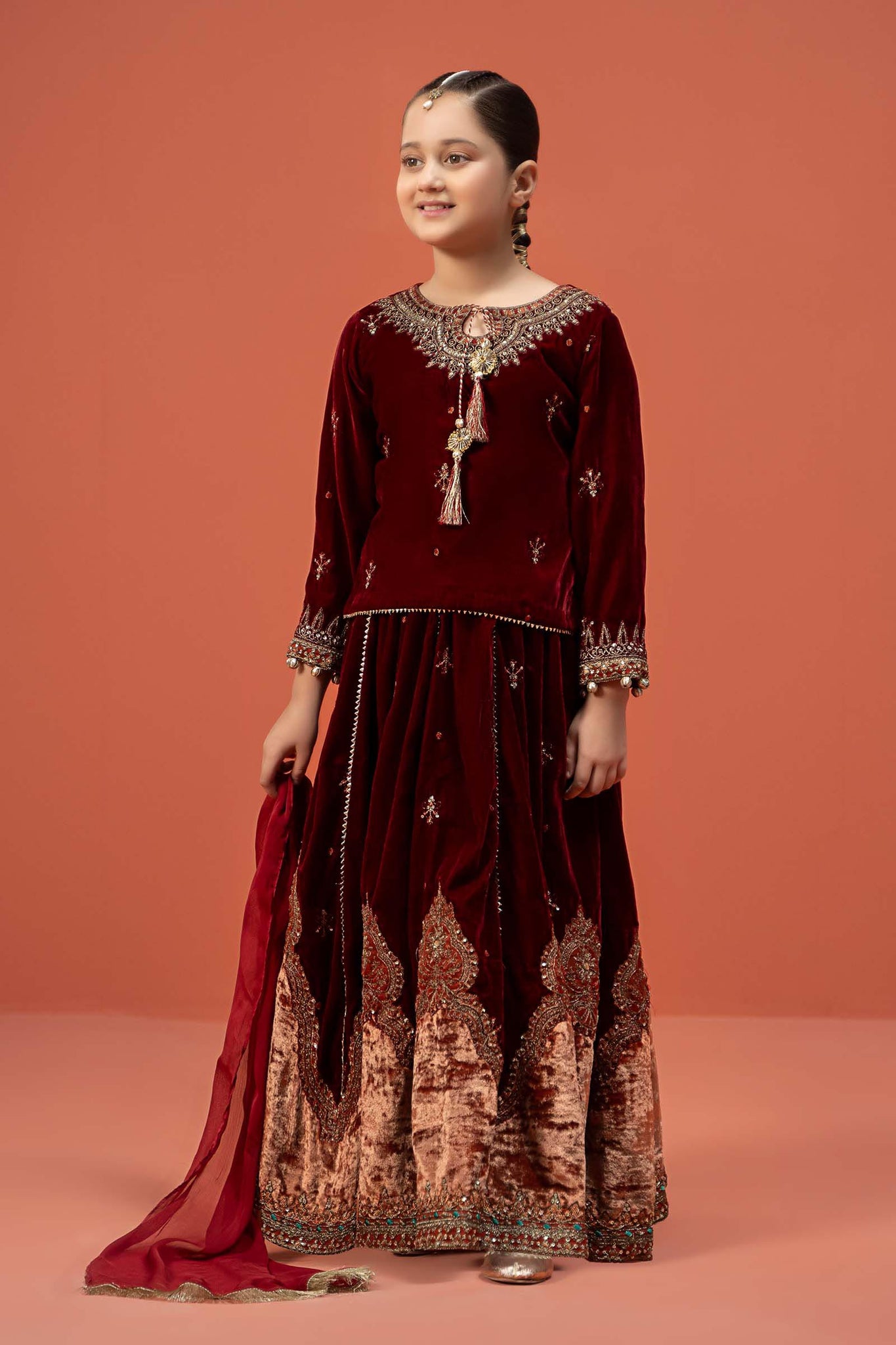 Maria B | 3 Piece Embroidered Velvet Suit | MKS-W24-14