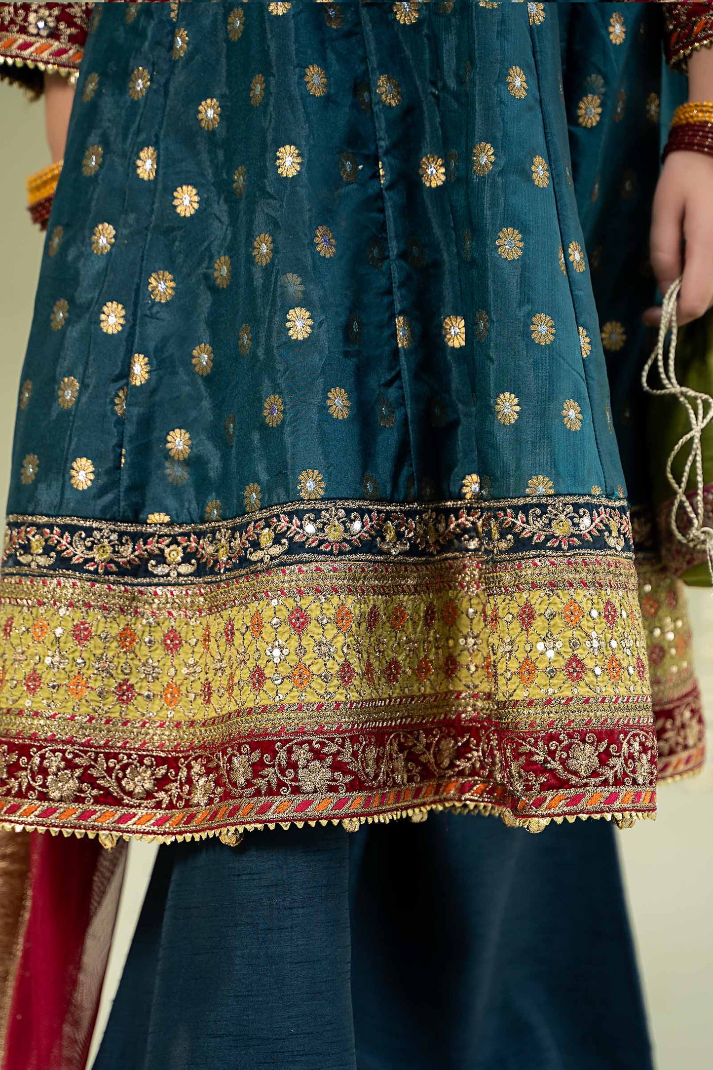 Maria B | 3 Piece Embroidered Jamawar Suit | MKS-W24-22 by Maria Faisal - Registered Vendor of : Maria B - type : Kids Clothes - 100% original wedding dresses